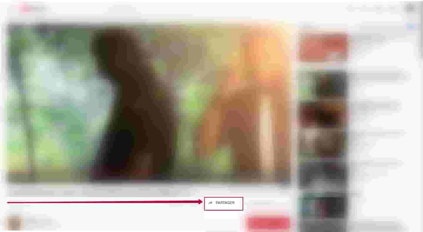 Cliquez sur le bouton PARTAGER de votre vidéo youtube